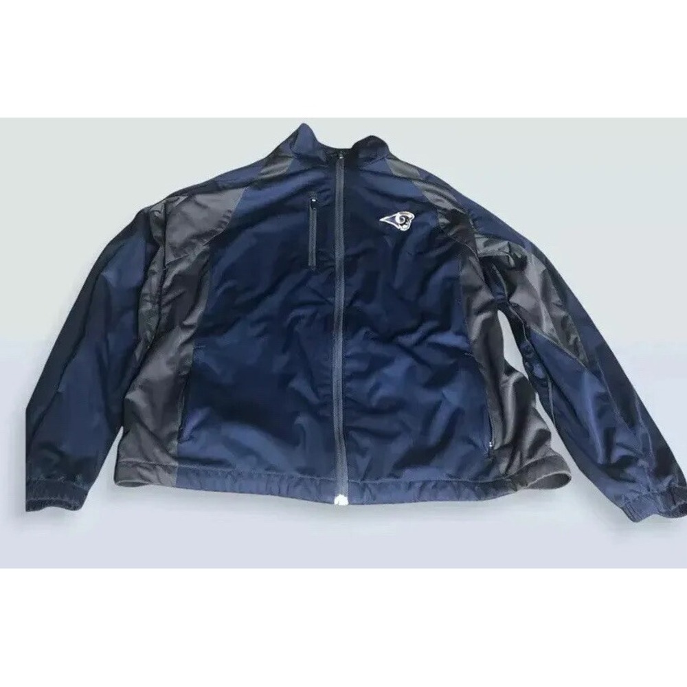Antigua Rams light weight Women's size large zip up jacket navy/gray